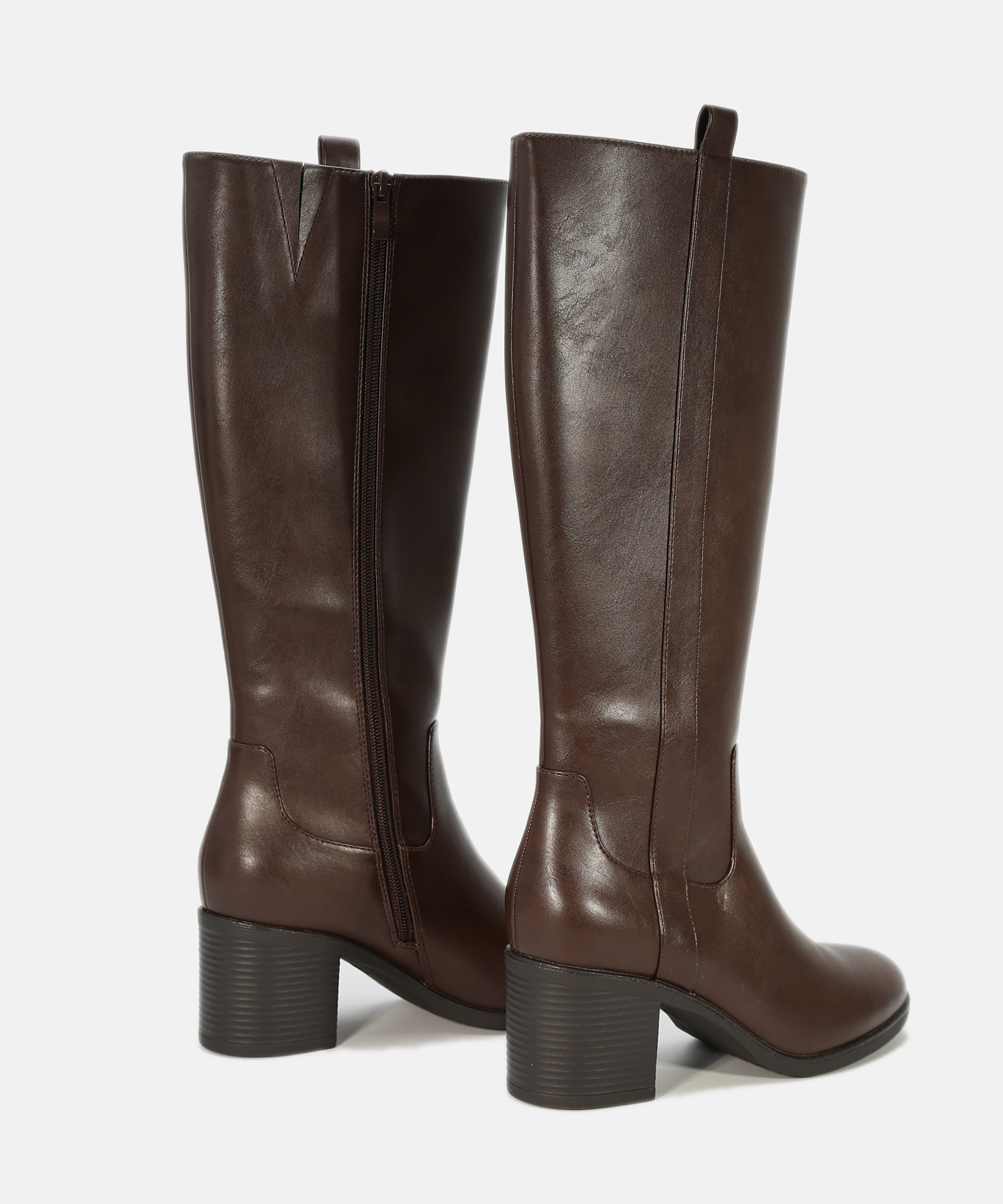 Botas marrones tac&oacute;n ancho image number null